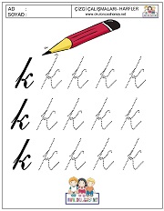 l harfi çizgi çalışması